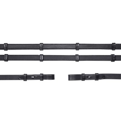 1103-00008 — Trensenzügel_gummiert_Zaumhaken_black_silver